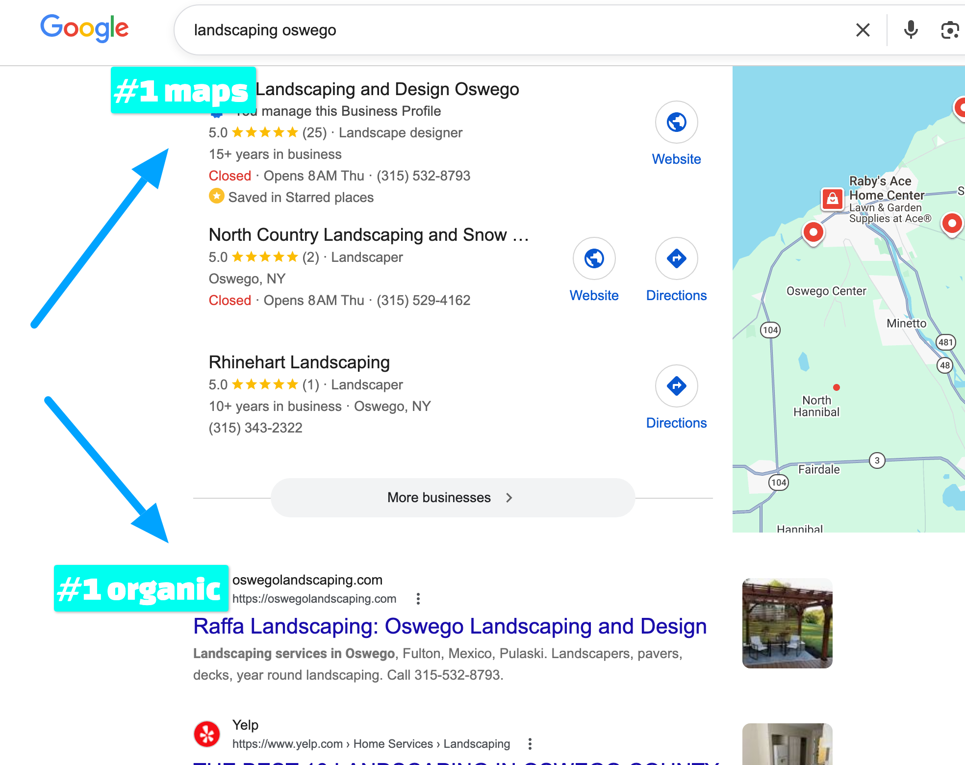 Google ranking screenshot for Dallas, TX